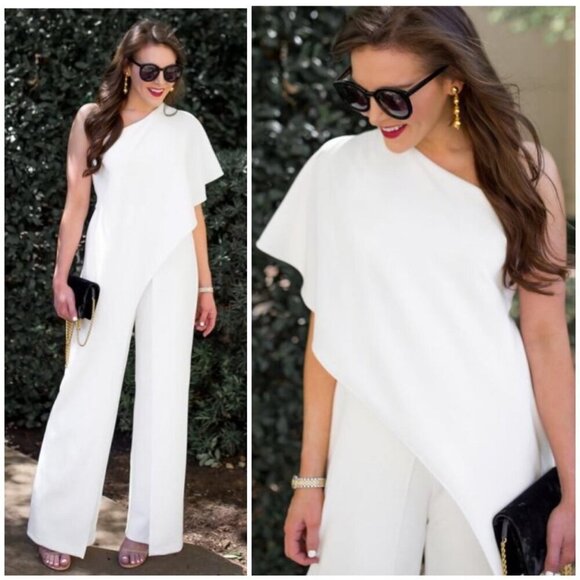 NWT ADRIANNA PAPELL Draped Velvet One-Shoulder Jumpsuit Black Womens 8 - Picture 3 of 12